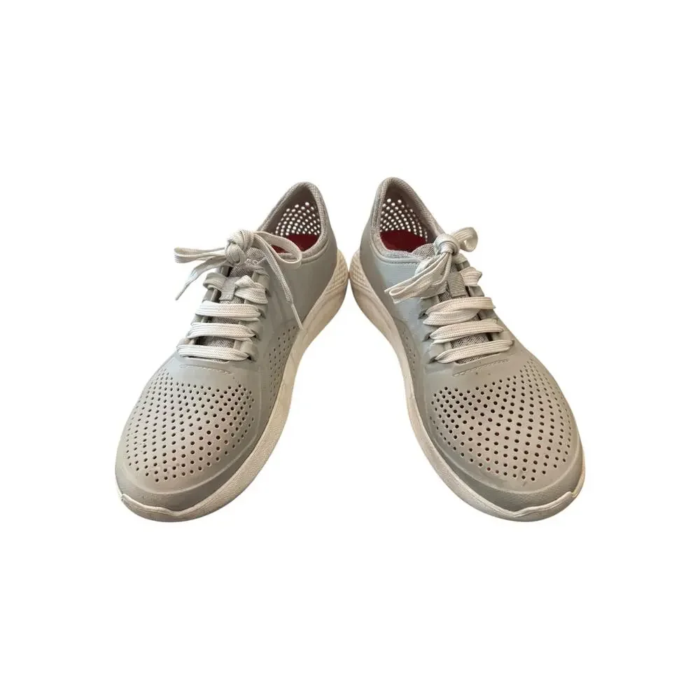 Crocs LiteRide Pacer Gray Lace Up Sneakers Women’s 11 Style 205234